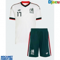 Meksiko Orbelin Pineda #17 Gostujuci Dres za djecu SP 2026 Kratak Rukav (+ Kratke hlače)